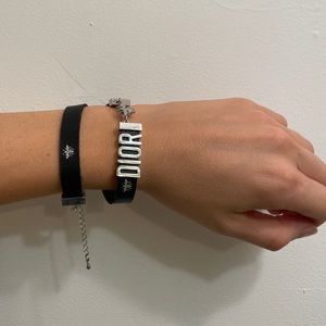 Dior lether double band bracelet